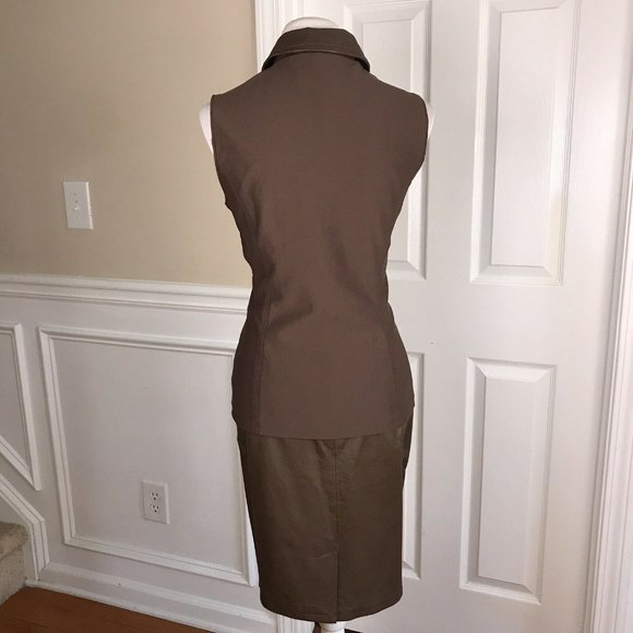 DAVID BENJAMEN Leather Stretch Skirt & Vest - Picture 5 of 7